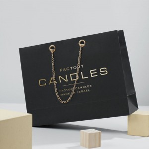 Luxe Black Chain Handle Paper Bag
