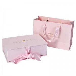 White Kraft Paper Gift Box with Ribbon